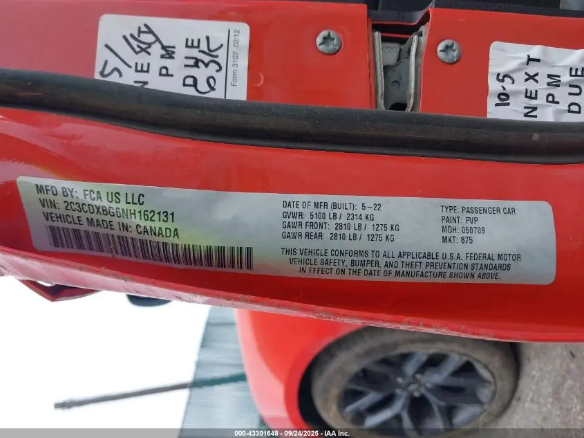 2022 DODGE CHARGER SXT RWD