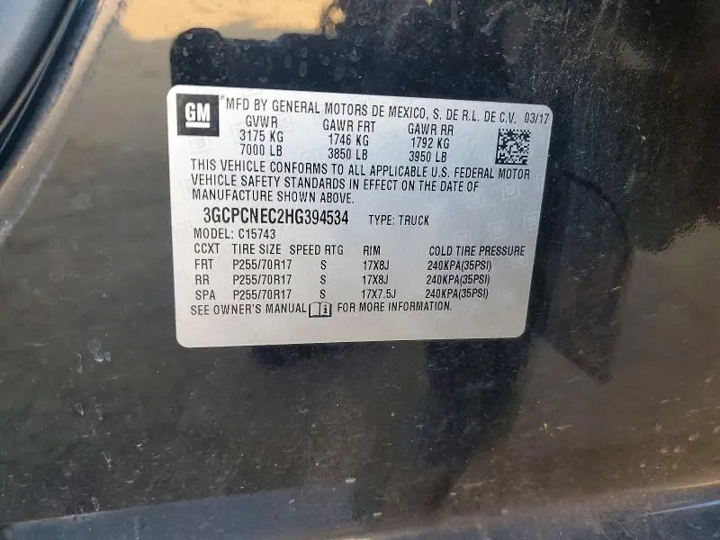 2017 CHEVROLET SILVERADO C1500  