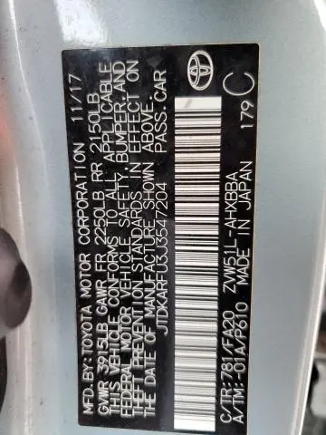 2018 TOYOTA PRIUS 