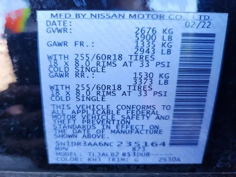 2022 NISSAN PATHFINDER S  
