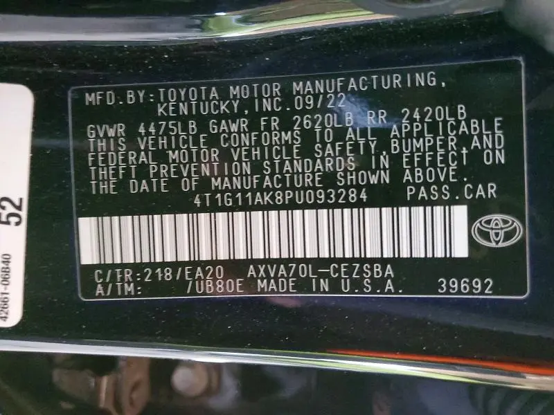 2023 TOYOTA CAMRY SE  