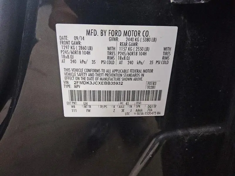 2014 FORD EDGE SEL  