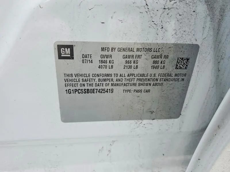 2014 CHEVROLET CRUZE LT  