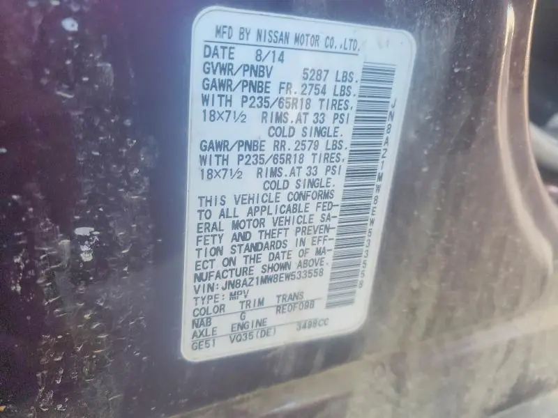 2014 NISSAN MURANO S  