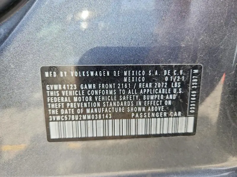 2021 VOLKSWAGEN JETTA S  