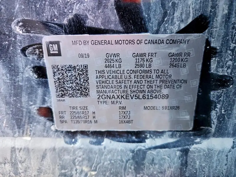 2020 CHEVROLET EQUINOX LT  