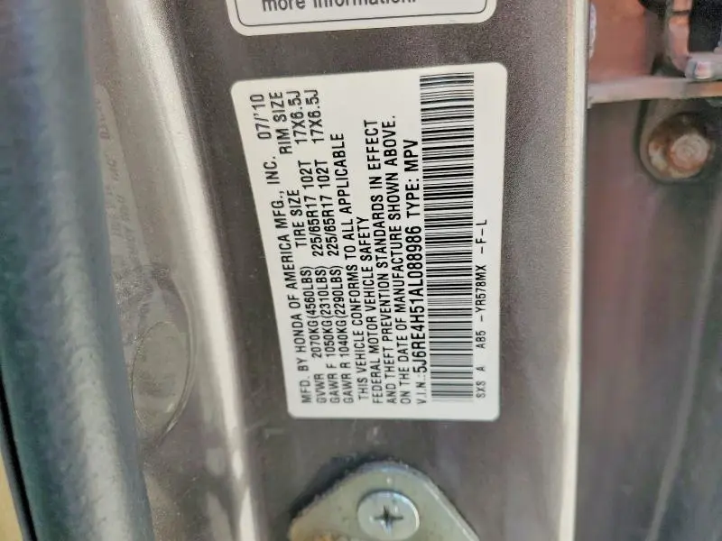 2010 HONDA CR-V EX  