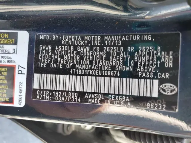 2014 TOYOTA CAMRY HYBRID  