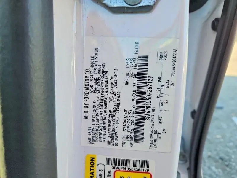 2013 FORD FUSION SE HYBRID  