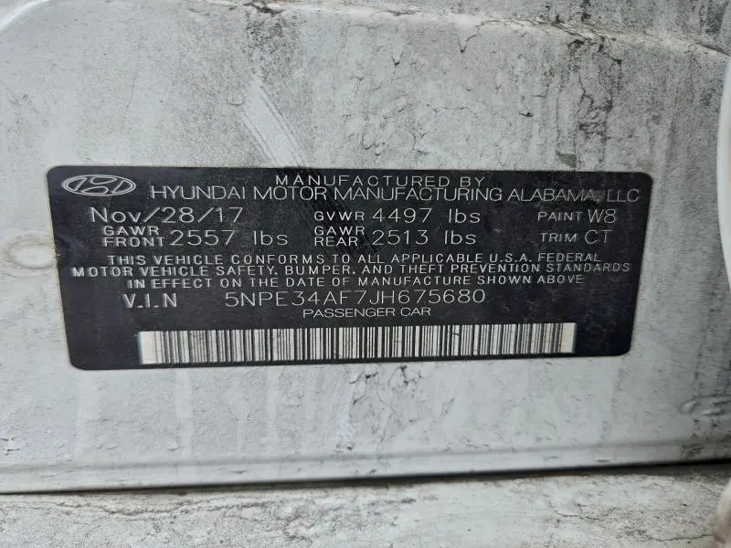 2018 HYUNDAI SONATA SPORT  
