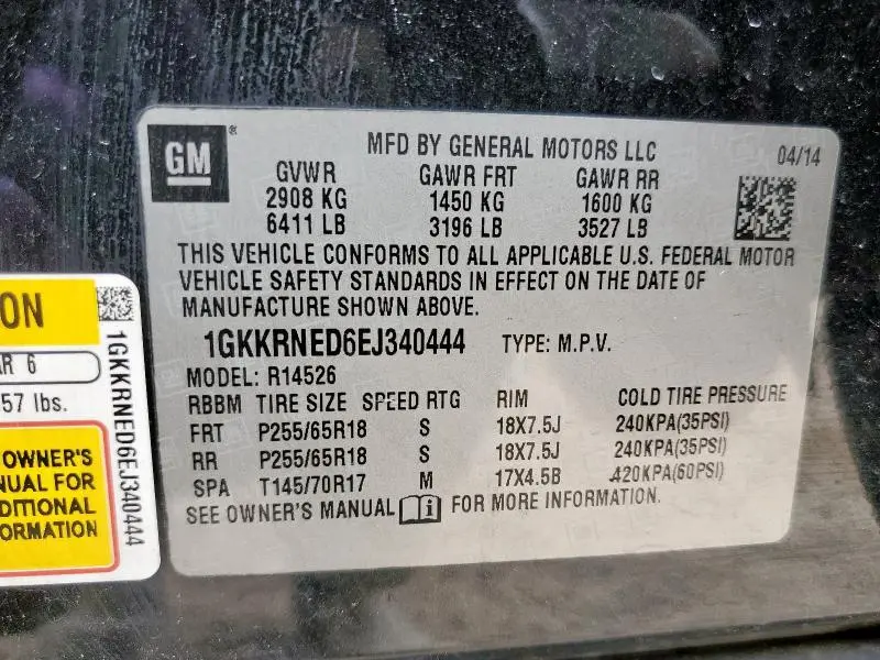 2014 GMC ACADIA SLE  