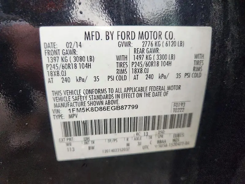 2014 FORD EXPLORER XLT  
