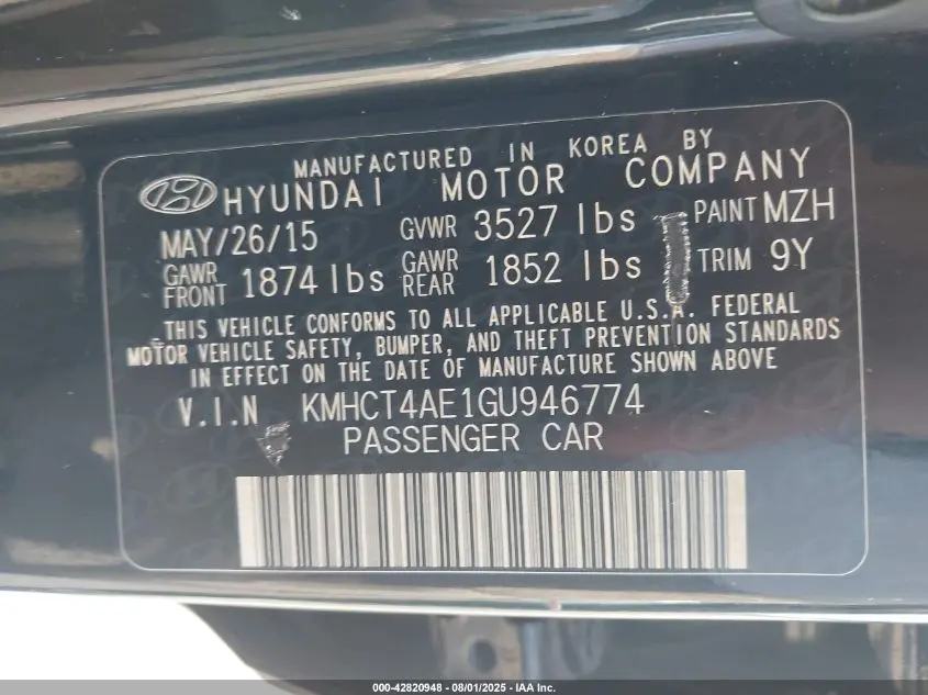 2016 HYUNDAI ACCENT SE