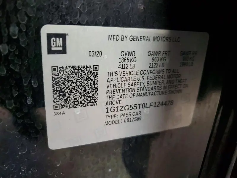 2020 CHEVROLET MALIBU RS  