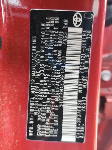 2021 TOYOTA COROLLA LE