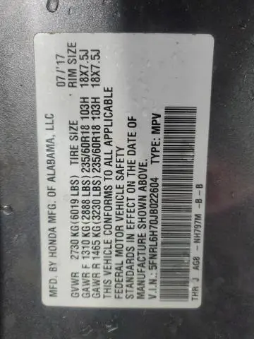 2018 HONDA ODYSSEY EXL  