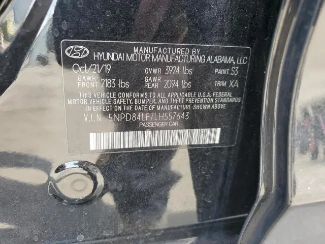 2020 HYUNDAI ELANTRA SEL  