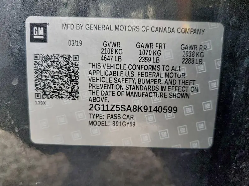 2019 CHEVROLET IMPALA LT  