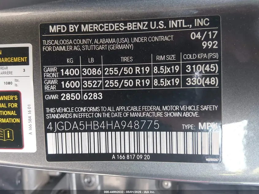 2017 MERCEDES-BENZ GLE 350 4MATIC
