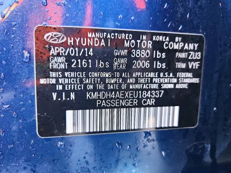 2014 HYUNDAI ELANTRA SE  