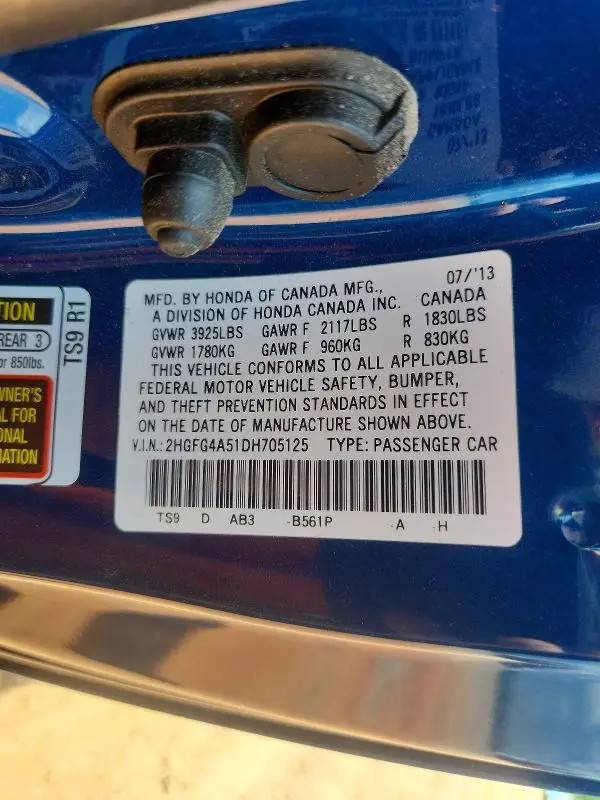 2013 HONDA CIVIC SI  