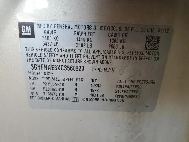 2012 CADILLAC SRX LUXURY COLLECTION  