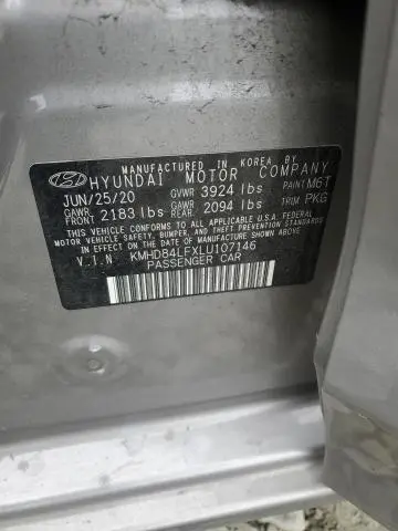 2020 HYUNDAI ELANTRA SEL