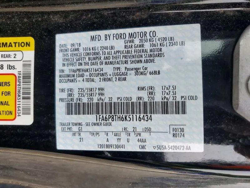 2019 FORD MUSTANG   