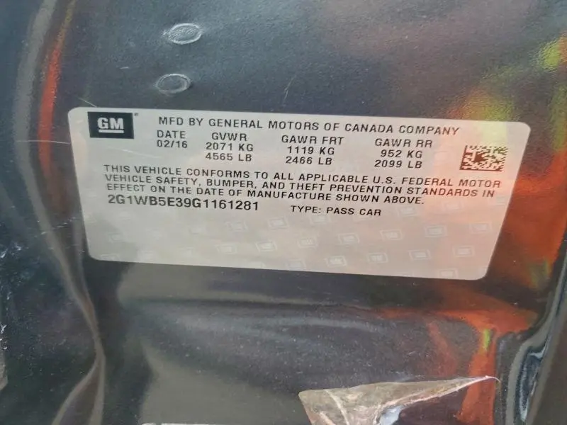 2016 CHEVROLET IMPALA LIMITED LT  