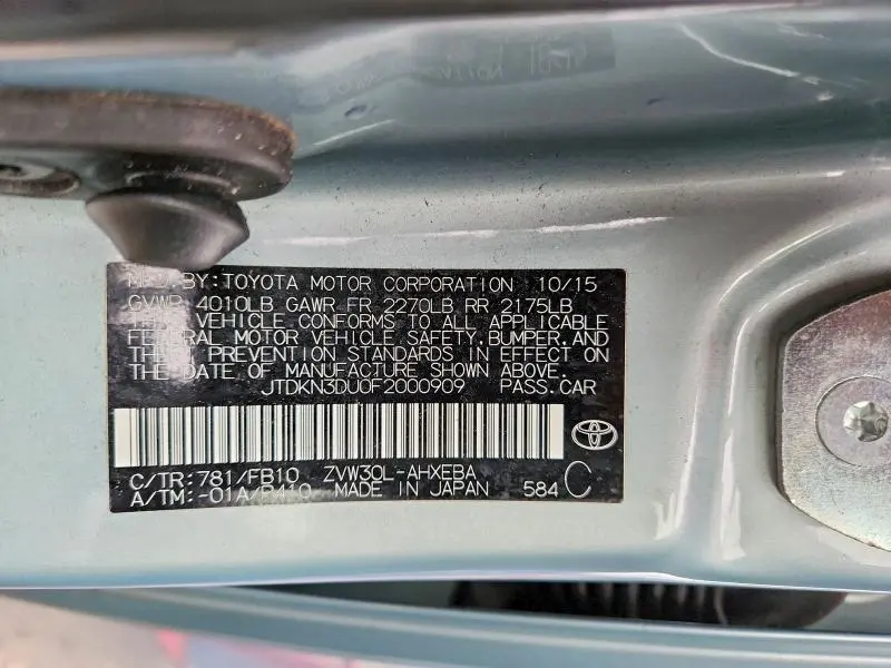 2015 TOYOTA PRIUS TWO  