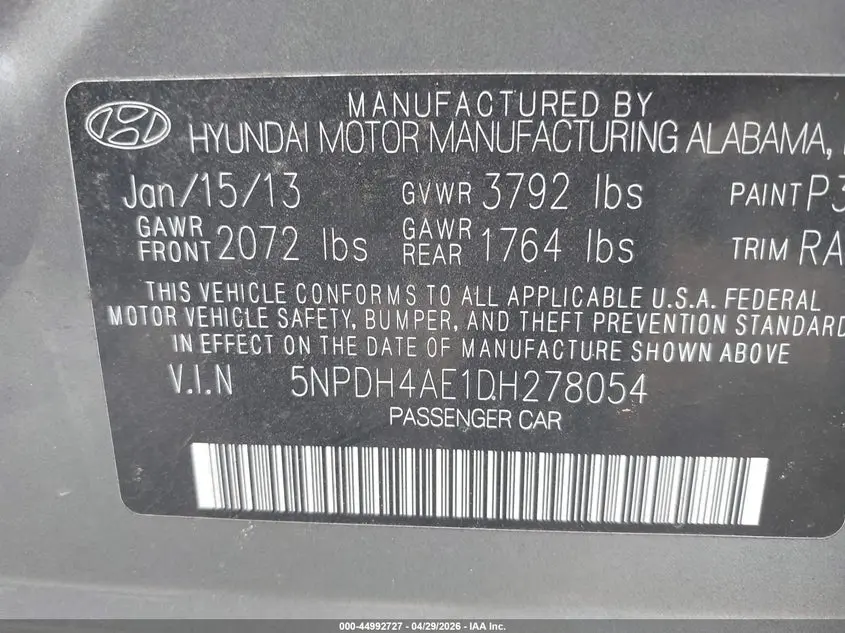 2013 HYUNDAI ELANTRA GLS