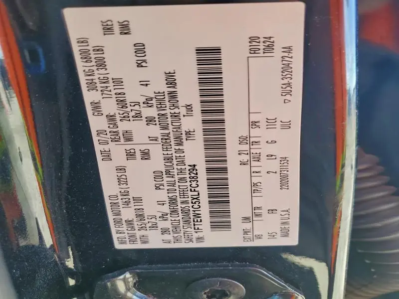 2020 FORD F150 SUPERCREW  