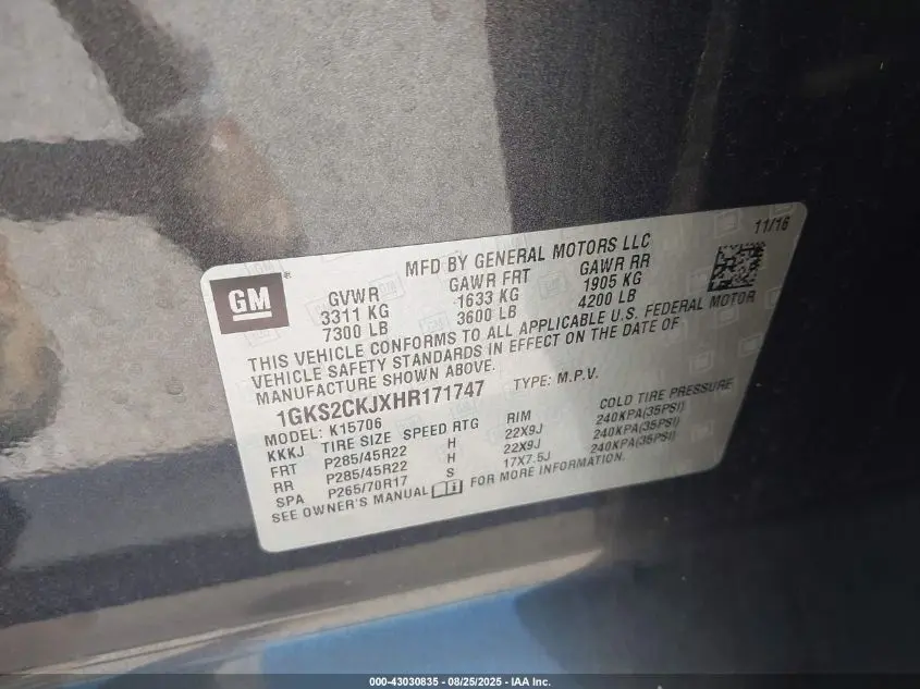 2017 GMC YUKON DENALI