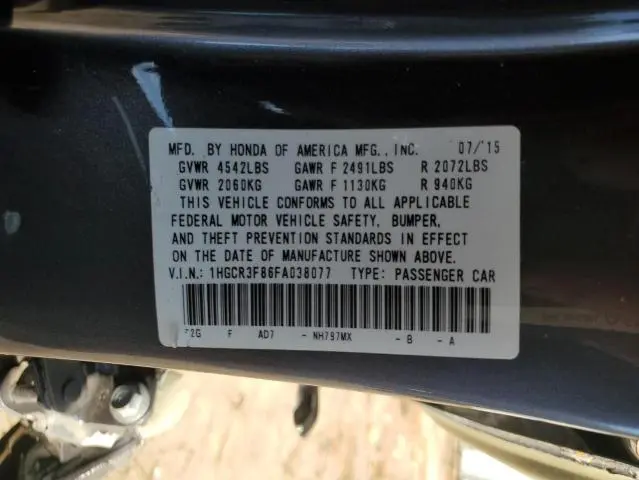 2015 HONDA ACCORD EXL  