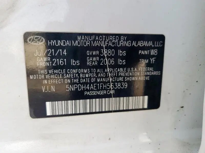 2015 HYUNDAI ELANTRA SE