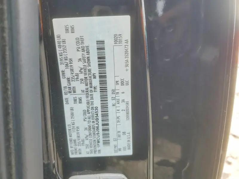 2018 FORD ESCAPE TITANIUM  