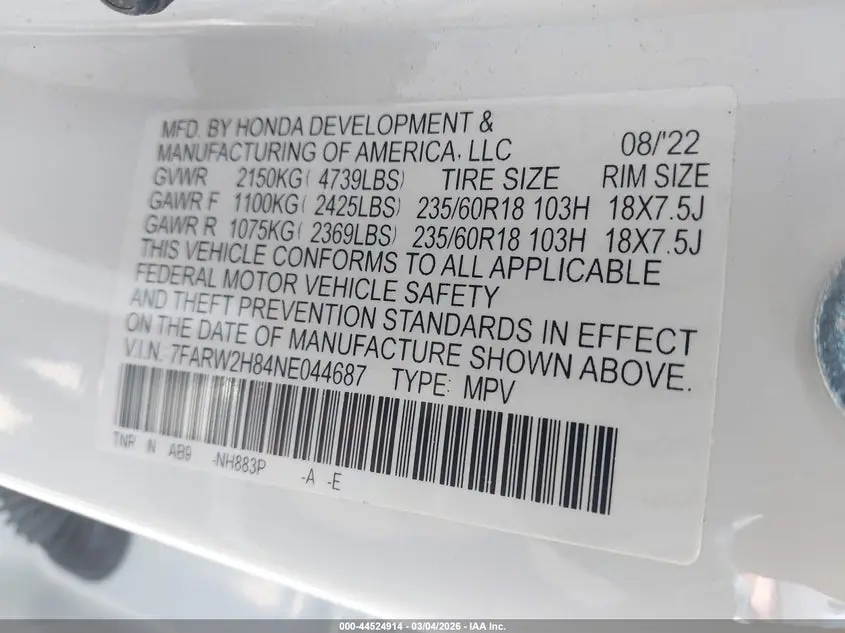 2022 HONDA CR-V AWD EX-L