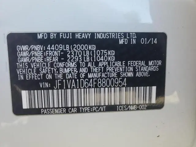 2015 SUBARU WRX PREMIUM