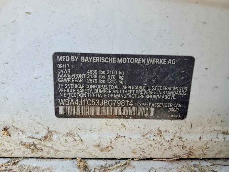 2018 BMW 430I GRAN COUPE  