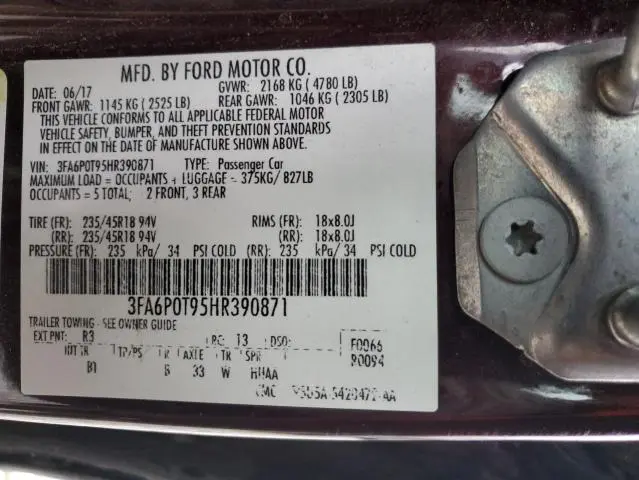 2017 FORD FUSION SE  