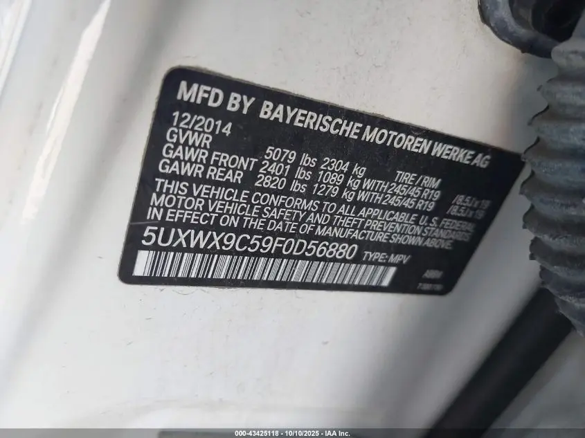 2015 BMW X3 XDRIVE28I