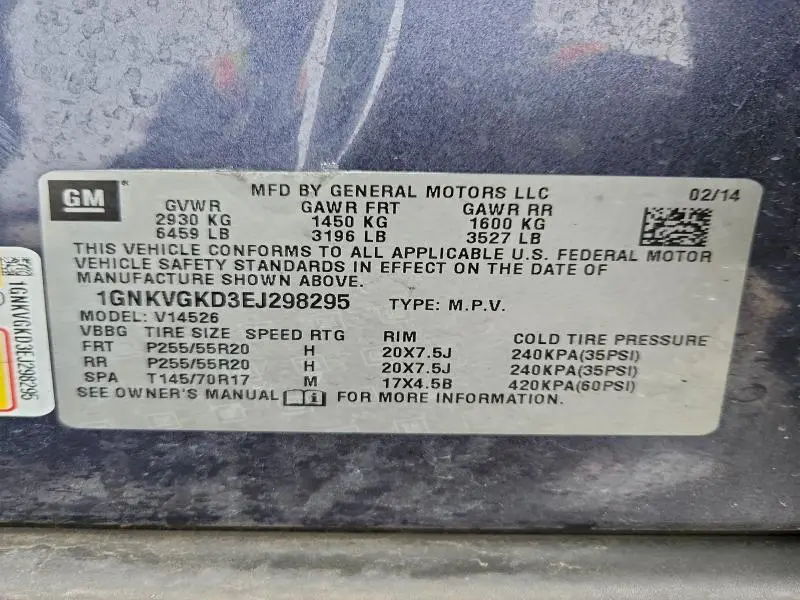 2014 CHEVROLET TRAVERSE LT  