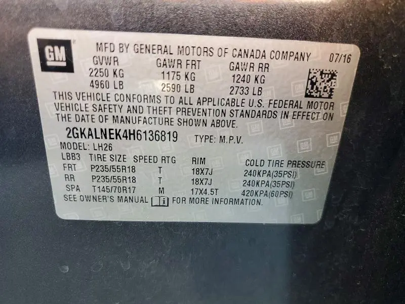 2017 GMC TERRAIN SLE  