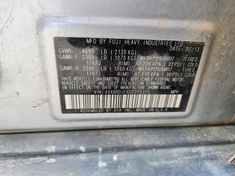 2013 SUBARU OUTBACK 3.6R LIMITED  