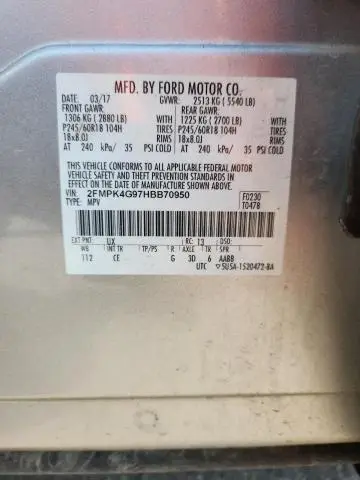 2017 FORD EDGE SE  
