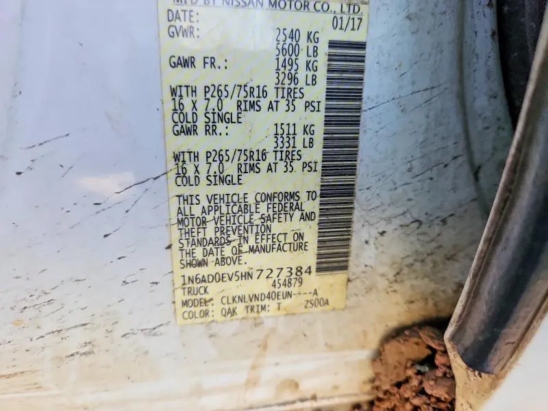 2017 NISSAN FRONTIER S  