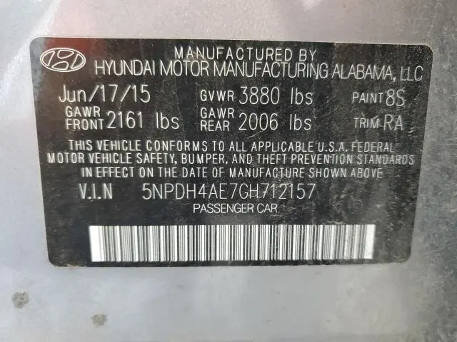 2016 HYUNDAI ELANTRA SE  