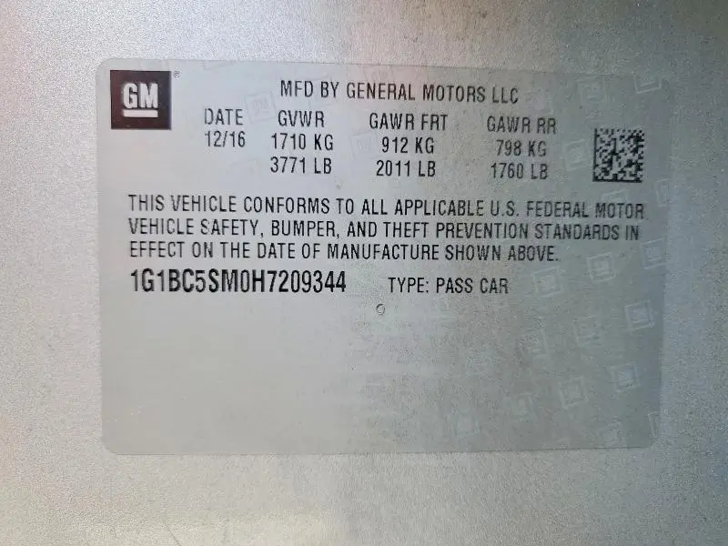 2017 CHEVROLET CRUZE LS  