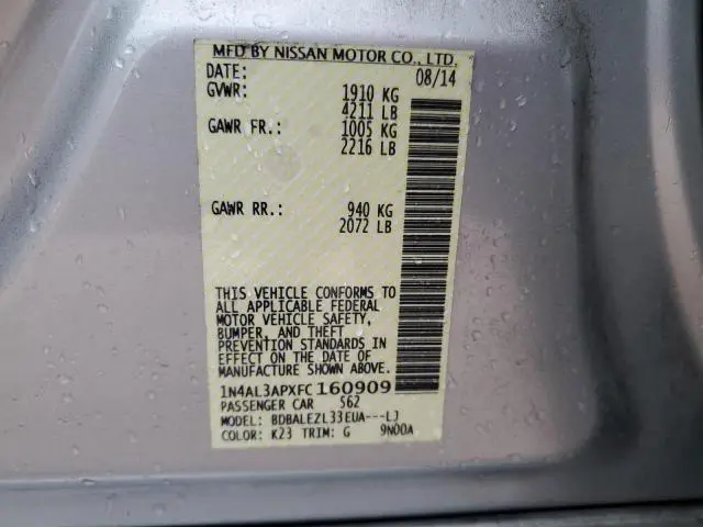 2015 NISSAN ALTIMA 2.5  