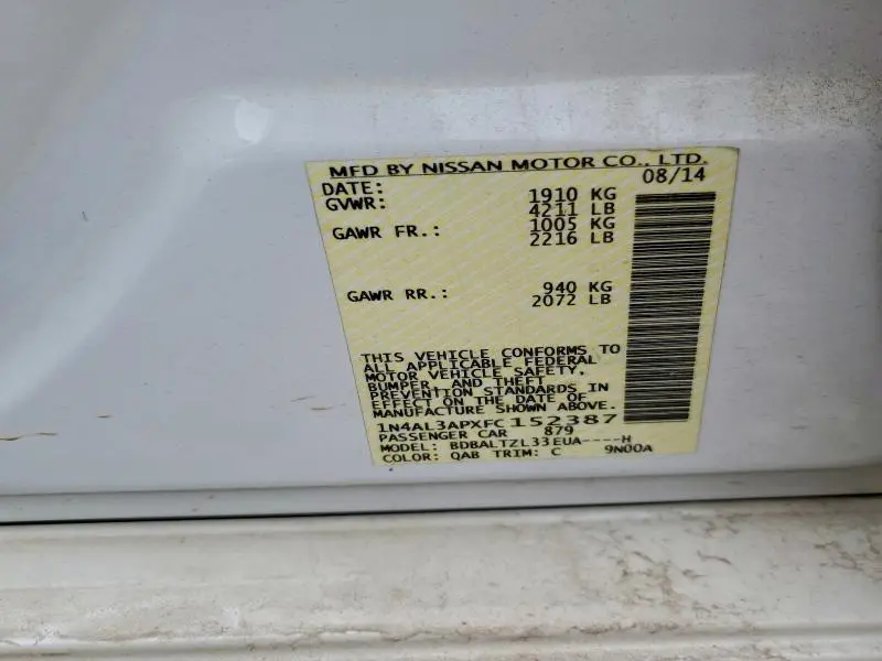 2015 NISSAN ALTIMA 2.5  